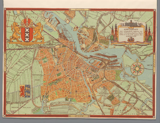 Kaart van Amsterdam, 1940