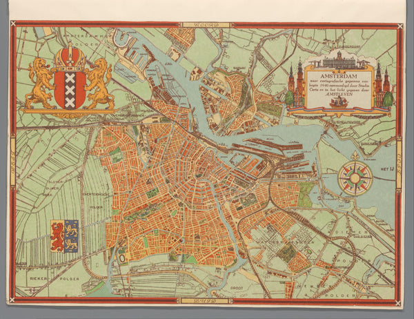 Kaart van Amsterdam, 1940