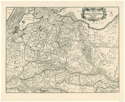 Kaart van de provincies Holland, Utrecht en Gelderland met de vestingen en forten gebouwd tijdens de oorlog in 1672